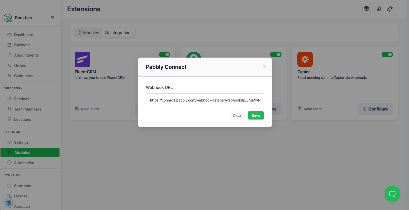 Booktics with pabbly integration